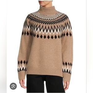 Antonio Melani Caroline Fair Isle Cashmere Turtleneck Sweater